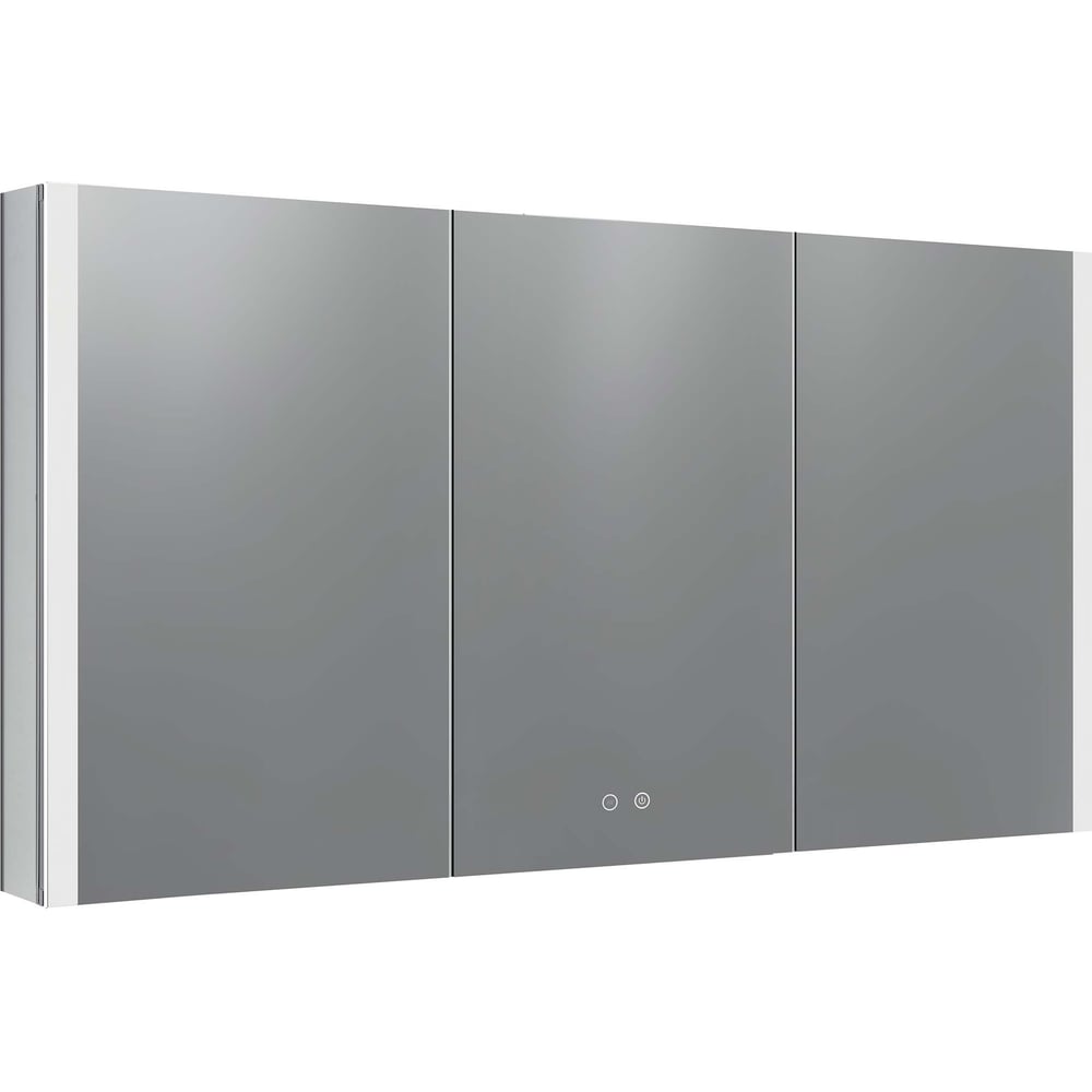 Изображение товара Алюминиевый зеркальный шкаф с подсветкой AQUATEK AQ7129-MLC 1200х700х133, крепеж, три зеркальные дверцы, антизапотевание, акриловая подсветка 00000140665