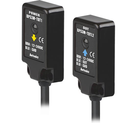 Изображение товара Фотоэлектрический датчик Autonics BPS3M-TDTL, кабель 2м, NPN, 12-24В, артикул A1650000048R