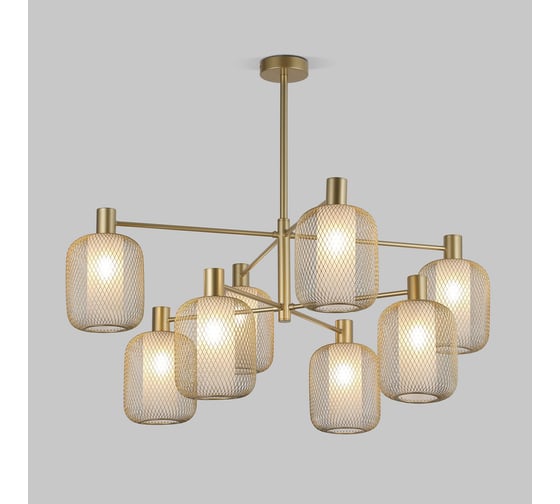 Изображение товара Потолочный светильник Eurosvet металлическим абажуром и стеклянным плафоном 30192/8 золото a069159