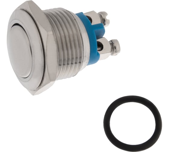 Изображение товара Антивандальная кнопка REXANT d16 Б/Фикс (2c винт), OFF-(ON), сфера (A16-A2) 06-0347-A