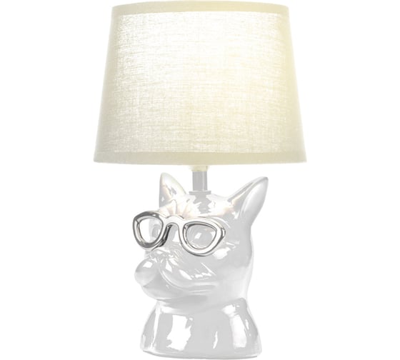 Изображение товара Светильник REXANT декоративный настольный МОБИ "Бульдог", с цоколем Е14, 40Вт, цвет белый 603-1017