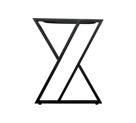 Изображение товара Ножка для стола Solarius в стиле Loft Z-образная, опора для стола лофт 78,5x71 см, подстолье металлическое регулируемое прочное, порошковая покраска, черного цвета nogaX80black