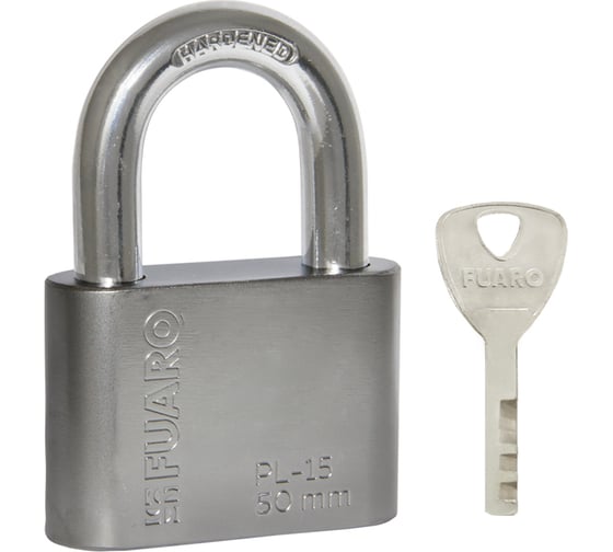 Изображение товара Навесной замок Fuaro PL-15-50 Nickel диск. 4 кл., блистер 42285