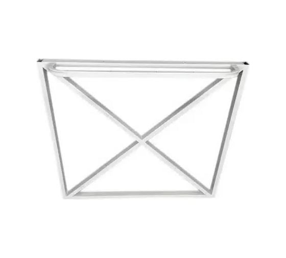 Изображение товара Ножка для стола Solarius в стиле Loft крестообразная, опора для стола лофт 78,5x71 см, подстолье металлическое регулируемое прочное, порошковая покраска, белого цвета nogakrest80white