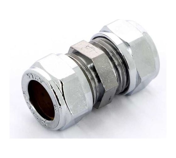 Изображение товара Муфта соединительная для медных труб Tiemme обжим. арт.1101CZC 10x10 хром 1130019