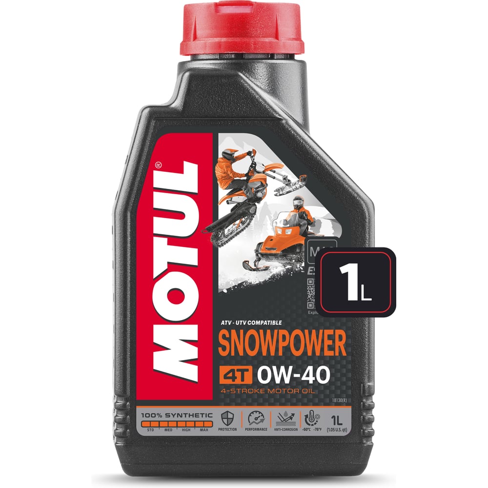 Изображение товара Мотуль SNOWPOWER 4T 0W40 синтетическое моторное масло 1 л
