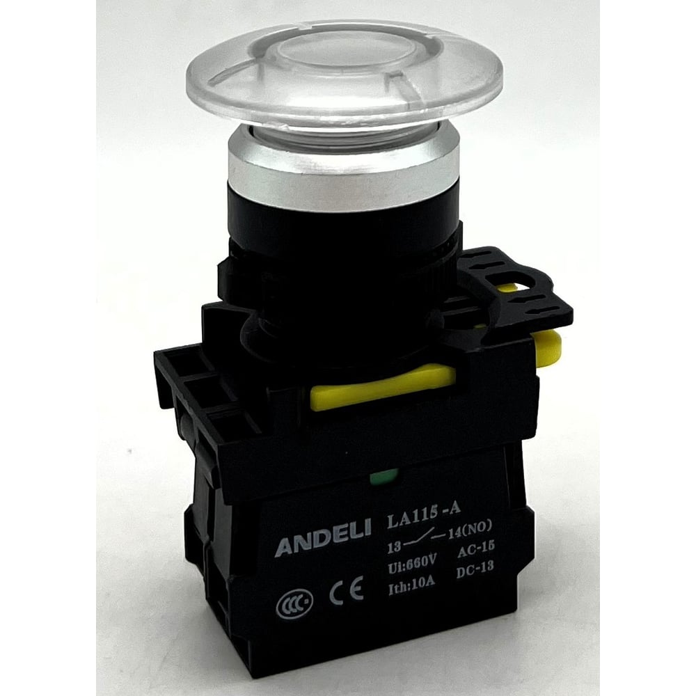 Изображение товара Кнопка ANDELI LA115-A5-10MD/11 белый 1НО AC220V LED