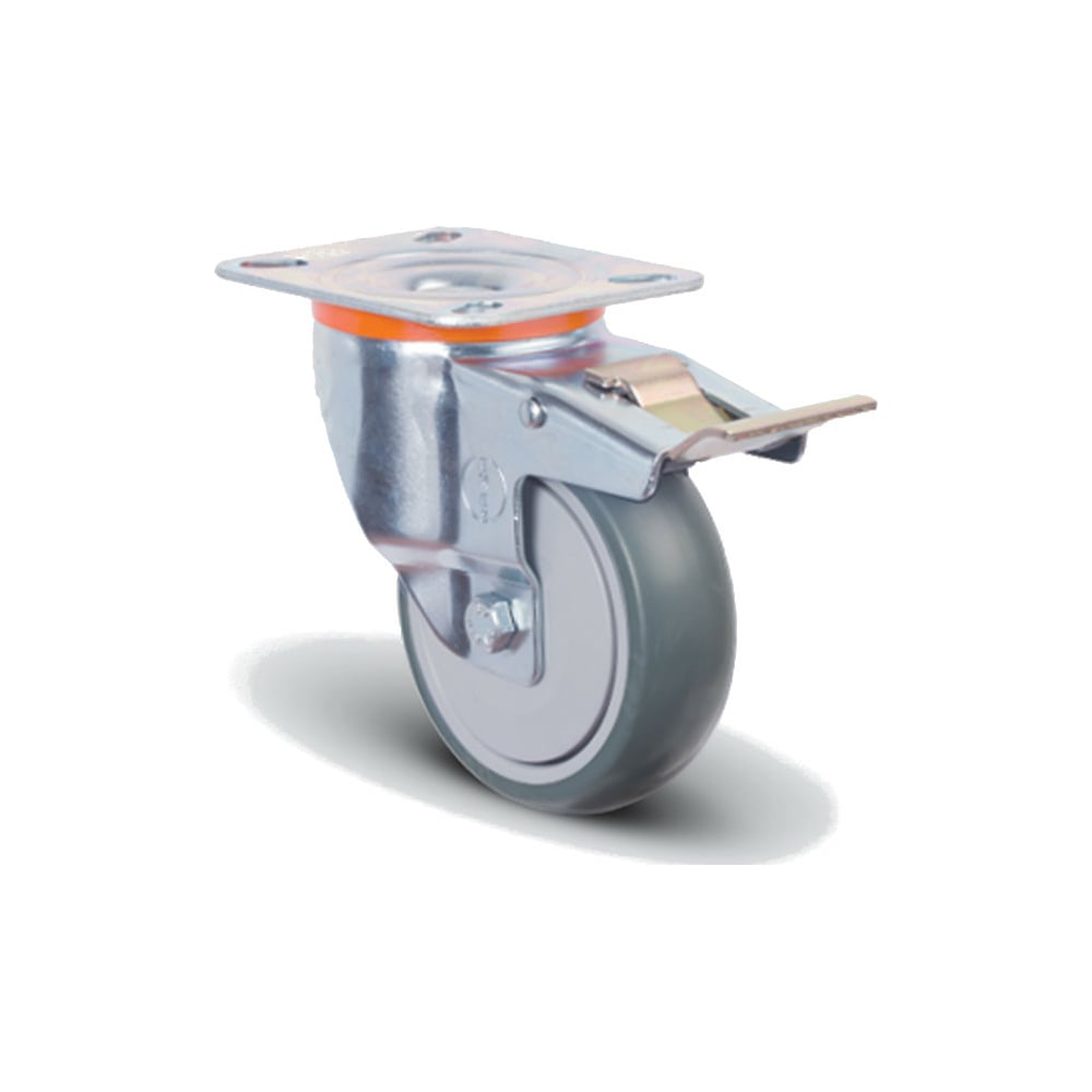 Аппаратное колесо MFK-TORG колесо с вращающейся опорой nl пластиной крепления и передним тормозом 150 мм 220 кг tellure rota 606604