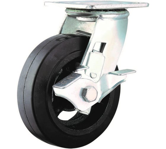 Изображение товара Колесо б/г обрезиненное поворотное с тормозом SCDB85 250 мм MFK-TORG 1084250