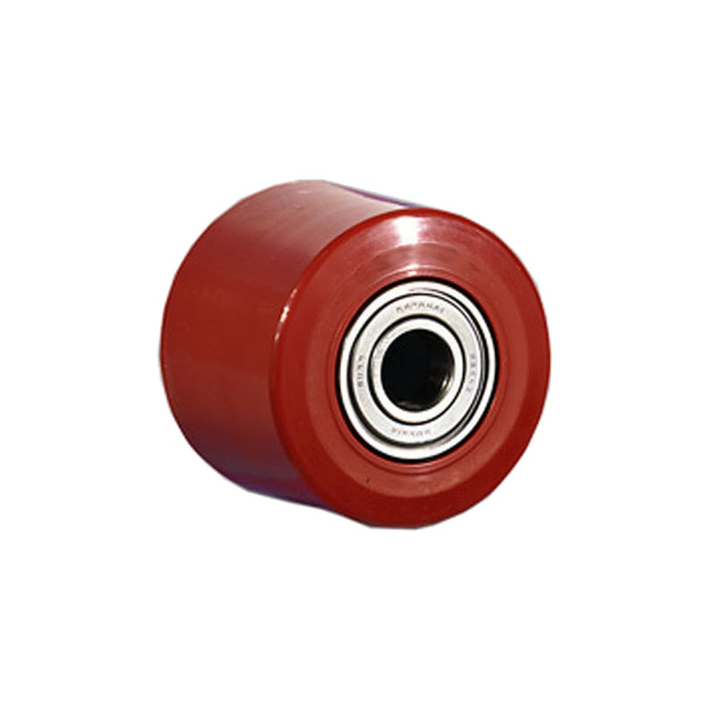 Малое большегрузное полиуретановое колесо для рохли MFK-TORG колесо красное б г полиуретановое без кронштейна малое для рохли 70х60 мм mfk torg 10407