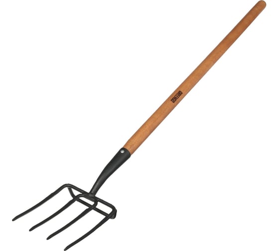 Изображение товара Кованые 4-рогие вилы с упором Greengo с черенком ВС 3466778