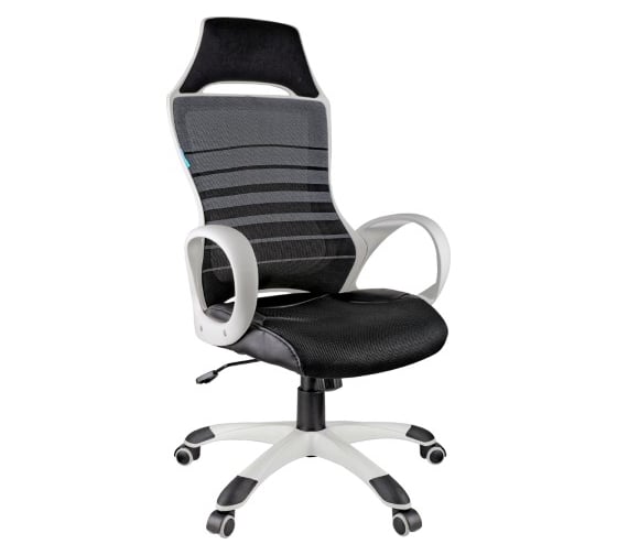Изображение товара Игровое кресло Helmi HL-S05 Podium ткань/сетка/экокожа черная, пластик белый 274810