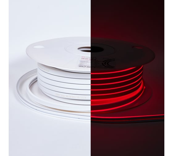 Изображение товара Неон ELEGANZ 220В 9Вт/м Красный Светодиодная лента 6x12мм, шаг резки - 10см, 50м бухта, EL-N220-9R