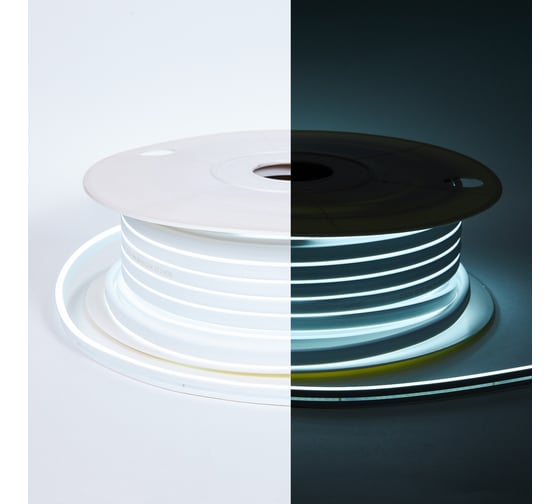 Изображение товара Неон ELEGANZ 220В 9Вт/м 6000К Светодиодная лента 6x12мм, шаг резки - 10см, 50м бухта, EL-N220-9W