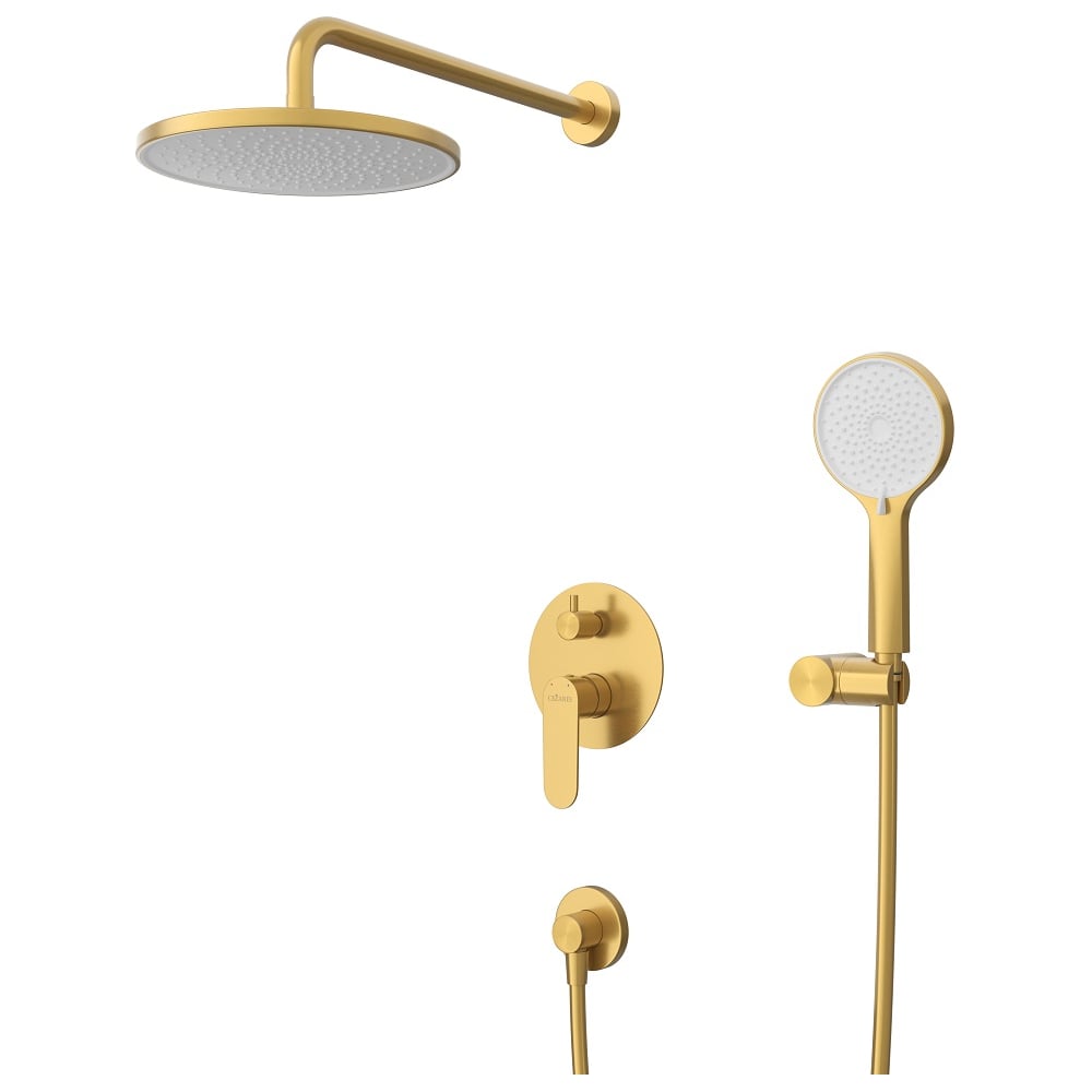 Изображение товара Душевой комплект встраиваемый Cezares с ручным и верхним душем в золоте