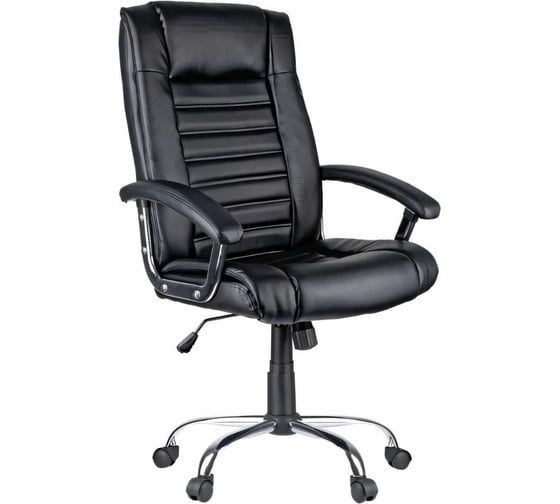 Изображение товара Кресло руководителя Helmi HL-E04 Split экокожа черная хром, механизм качания 274824