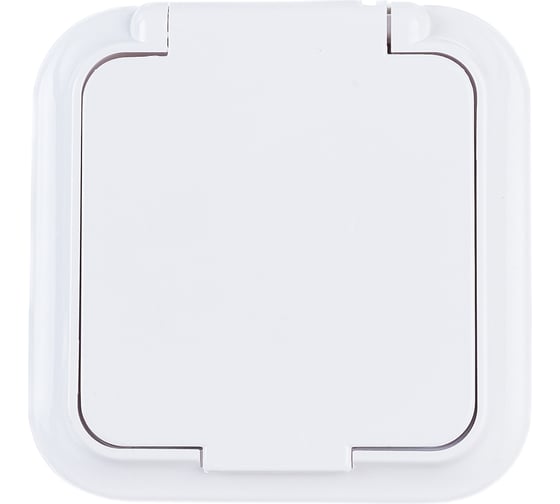 Изображение товара Розетка Bylectrica 1-местная ОУ с заз.конт. со шторкой IP54, серия ПРАЛЕСКА АКВА, белый, РА16-097