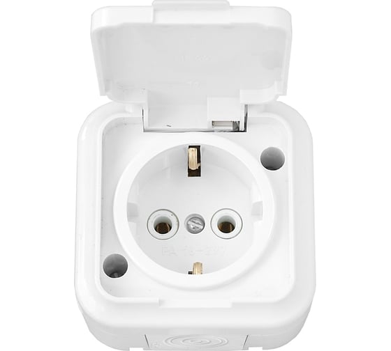 Изображение товара Розетка Bylectrica 1-местная ОУ с заз.конт. IP44 серия Прочие изделия, белый, РА16-214