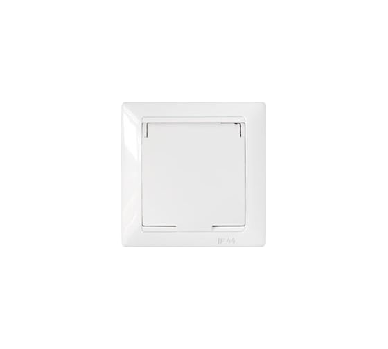 Изображение товара Розетка Bylectrica 1-местная СУ с заз.конт. со шторк. с крышкой IP44, серия СТИЛЬ, белый, РС16-394