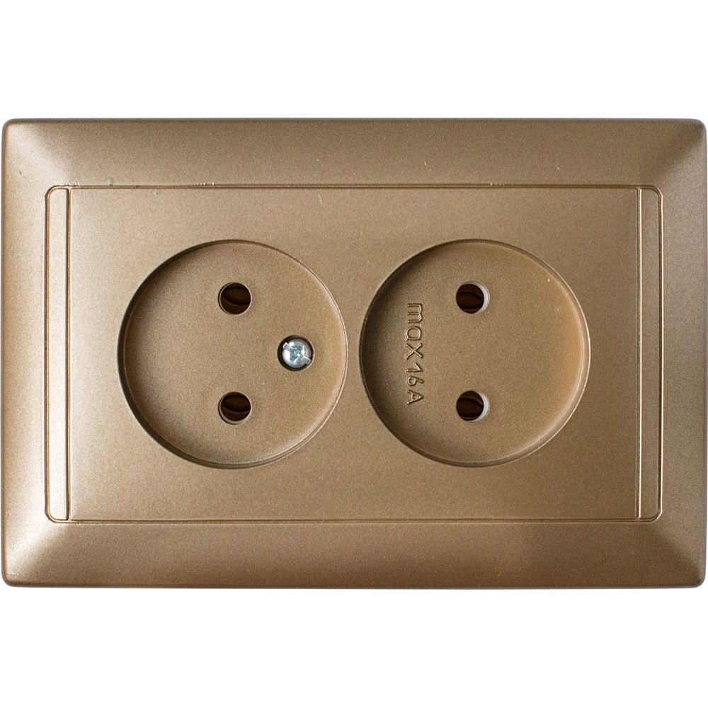 Изображение товара Розетка Bylectrica 2-местная серия СТИЛЬ бронза IP20, встроенная