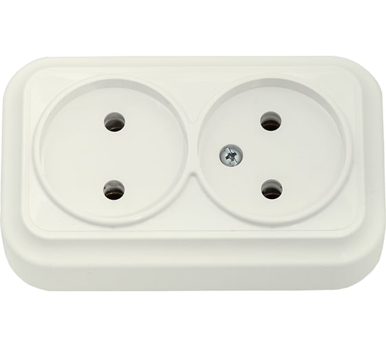 Изображение товара Розетка Bylectrica 2-местная ОУ, серия ВАРИАНТ, бежевый, РА16-0141 бежевый