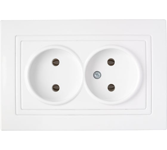 Изображение товара Розетка BYLECTRICA 2-местная СУ, серия УЮТ, белый РС16-343