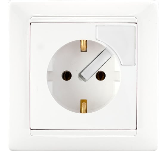 Изображение товара Розетка Bylectrica 1-местная СУ с заз.конт. с выталкивателем вилки, серия СТИЛЬ, белый, РС16-368