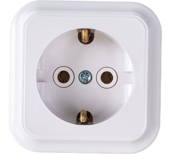 Изображение товара Розетка Bylectrica 1-местная ОУ с заз.конт., серия ПРАЛЕСКА, белый, РА16-254