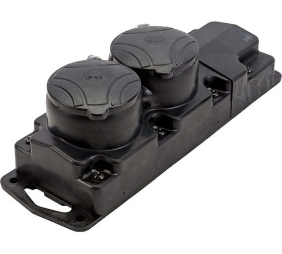 Изображение товара Переносная розетка Bylectrica 2-местная штепсельная с заз.конт., защитные шторки каучук IP44, Р16-764