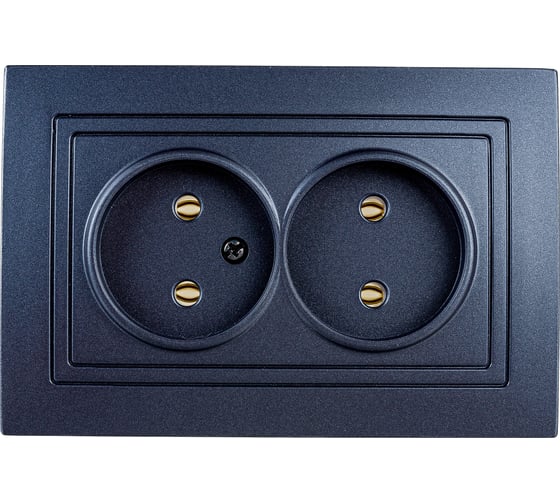 Изображение товара Розетка Bylectrica 2-местная СУ, серия УЮТ, графит, РС16-343 графит