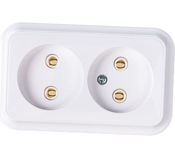 Изображение товара Розетка Bylectrica, 2-местная ОУ серия Пралеска, белый РА16-238