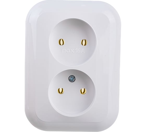 Изображение товара Розетка Bylectrica 2-местная СУ, серия ГАРМОНИЯ, белый, РС16-237