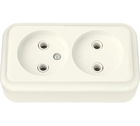 Изображение товара Розетка Bylectrica 2-местная ОУ, серия ПРАЛЕСКА, бежевый, РА16-260 бежевый