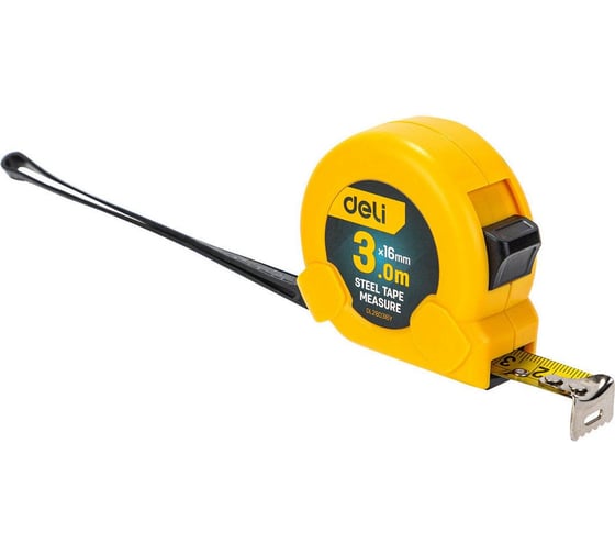Изображение товара Рулетка DELI DL280316 3м х 16мм, метрическая, клипса, ремешок 166264