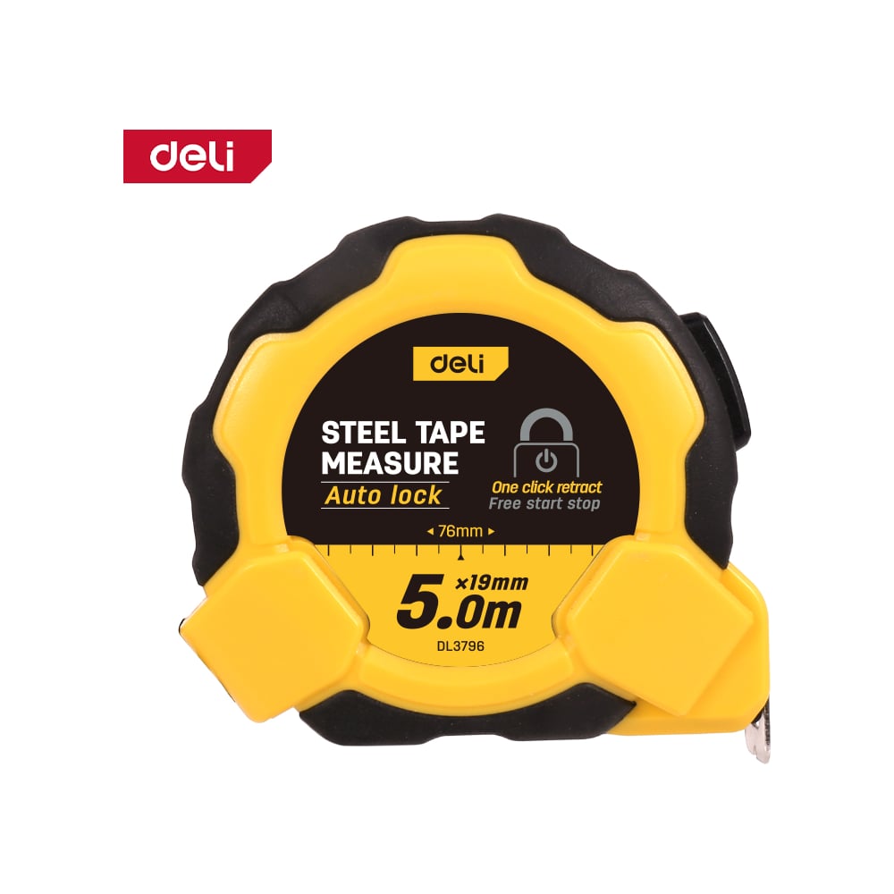Изображение товара Рулетка DELI DL3796 5м х 19мм с автостопом и клипсой