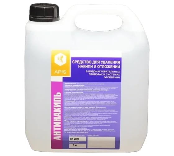 Изображение товара Очищающее средство для систем отопления APIS АНТИНАКИПЬ канистра 3 кг 4665296512437