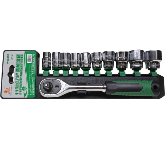 Изображение товара Набор торцевых головок WYNNS 3/8" с трещеткой, CrV, 11шт., 10-24мм W0688B 00-00006976