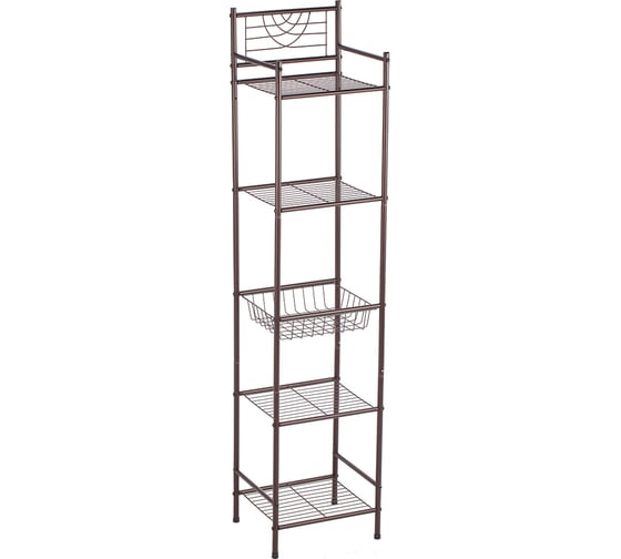 Изображение товара Стойка-стеллаж для кухни, ванной комнаты и гостиной UniStor VERONA 4 полки, с корзинкой 211317