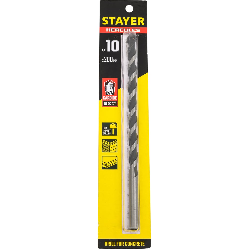 Изображение товара Сверло по бетону Hercules 10х200 мм STAYER профессиональное высокопрочное