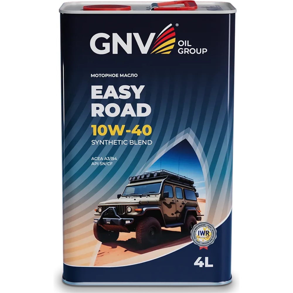 Изображение товара Масло моторное GNV Easy Road 10W-40, SN/CF, ACEA A3/B4, металлическая канистра 4 л GER1M11180016541040004