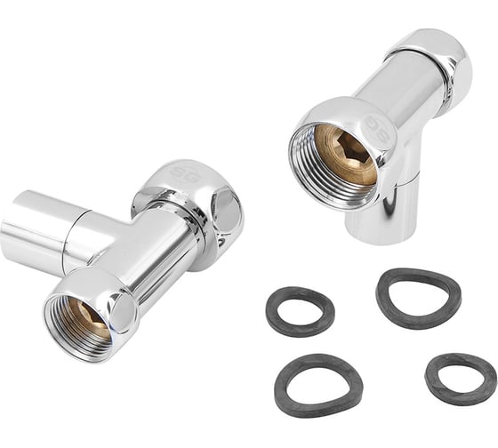 Изображение товара Прямой кран-вентиль SG ручка колпачок, хром, 3/4х1 г/г, 2 шт 8830SCH0510/2