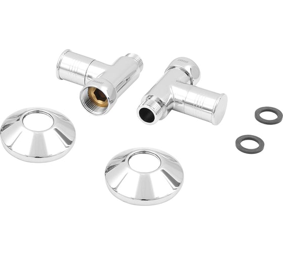 Изображение товара Прямой кран-вентиль SMT ручка колпачок, хром, 3/4х1/2 г/ш, 2 шт 8831SCH0405/2C