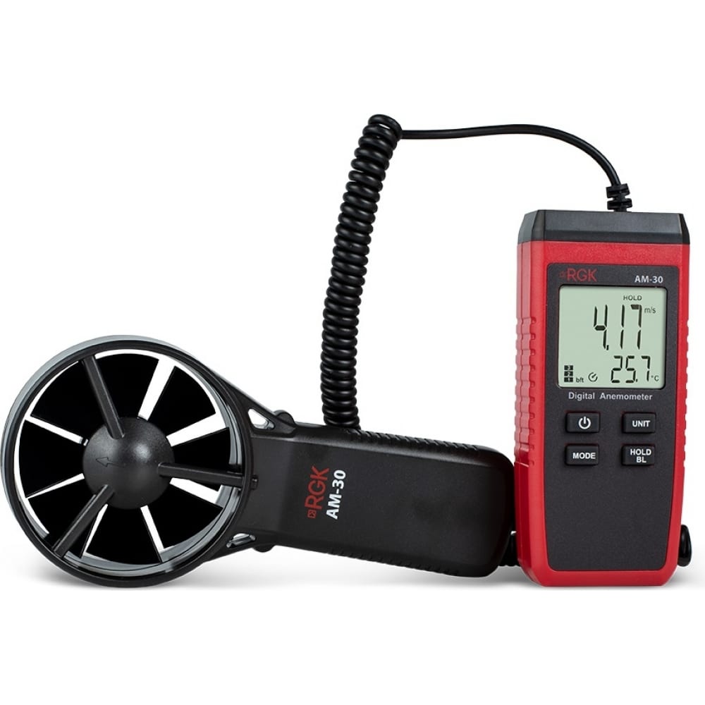 Термоанемометр RGK прибор для измерения 4 в 1 влажности кислотности освещёности и температуры почвы