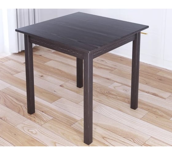 Изображение товара Стол кухонный Solarius Классика квадратный со столешницей цвета венге 20 мм и ножками белого цвета, 60x60x75 см 600-10025