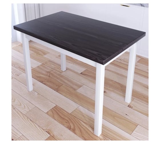 Изображение товара Стол кухонный Solarius Классика со столешницей цвета венге из массива сосны 40 мм и белыми ножками, 90x60x75 см 600-10303