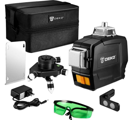 Изображение товара Построитель лазерных плоскостей DEKO DKLL12PG1 (3х360, зеленый луч) 065-0278