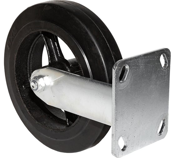 Изображение товара Опора колесная неповоротная SOBELL ф200 мм, нагрузка 280 кг, резина (FCD 80) 098200