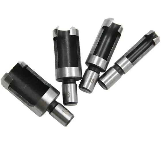 Изображение товара Набор резаков для пробок 4 предмета Свёрло пробочное по дереву, серые, Vitatools sverlo-probochnoe-4-gray