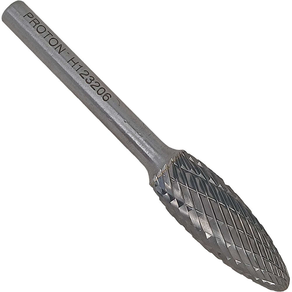 Изображение товара Бор-фреза PROTON твердосплавная пламевидная 12x3x32x45R для металлов