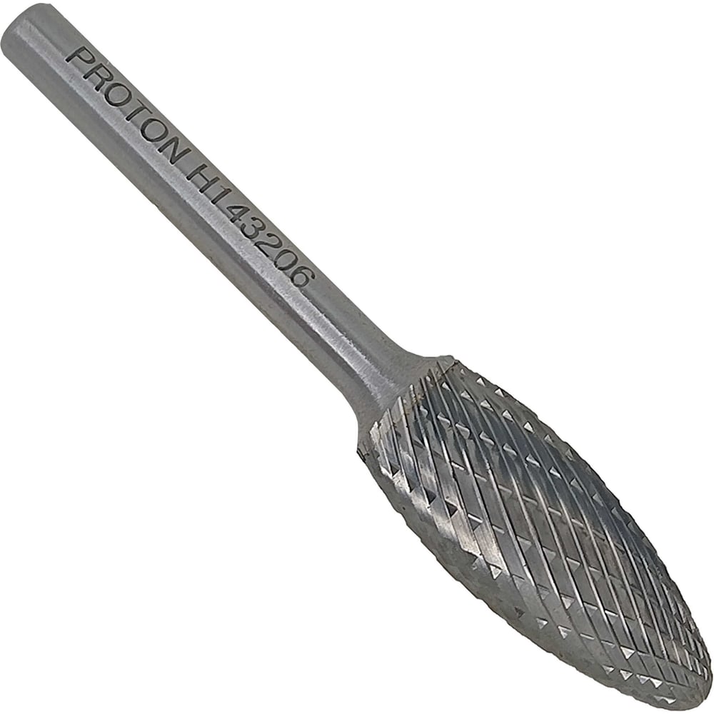 Изображение товара Бор-фреза PROTON твердосплавная пламевидная 14x6х32x45R для металлов и пластика